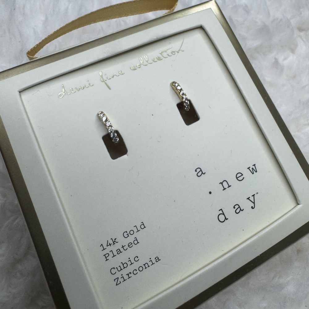 A New Day Gold Plated Earrings with Sparkling Stones